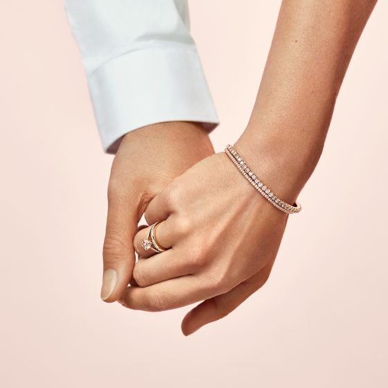 Engagement ring and weddig band